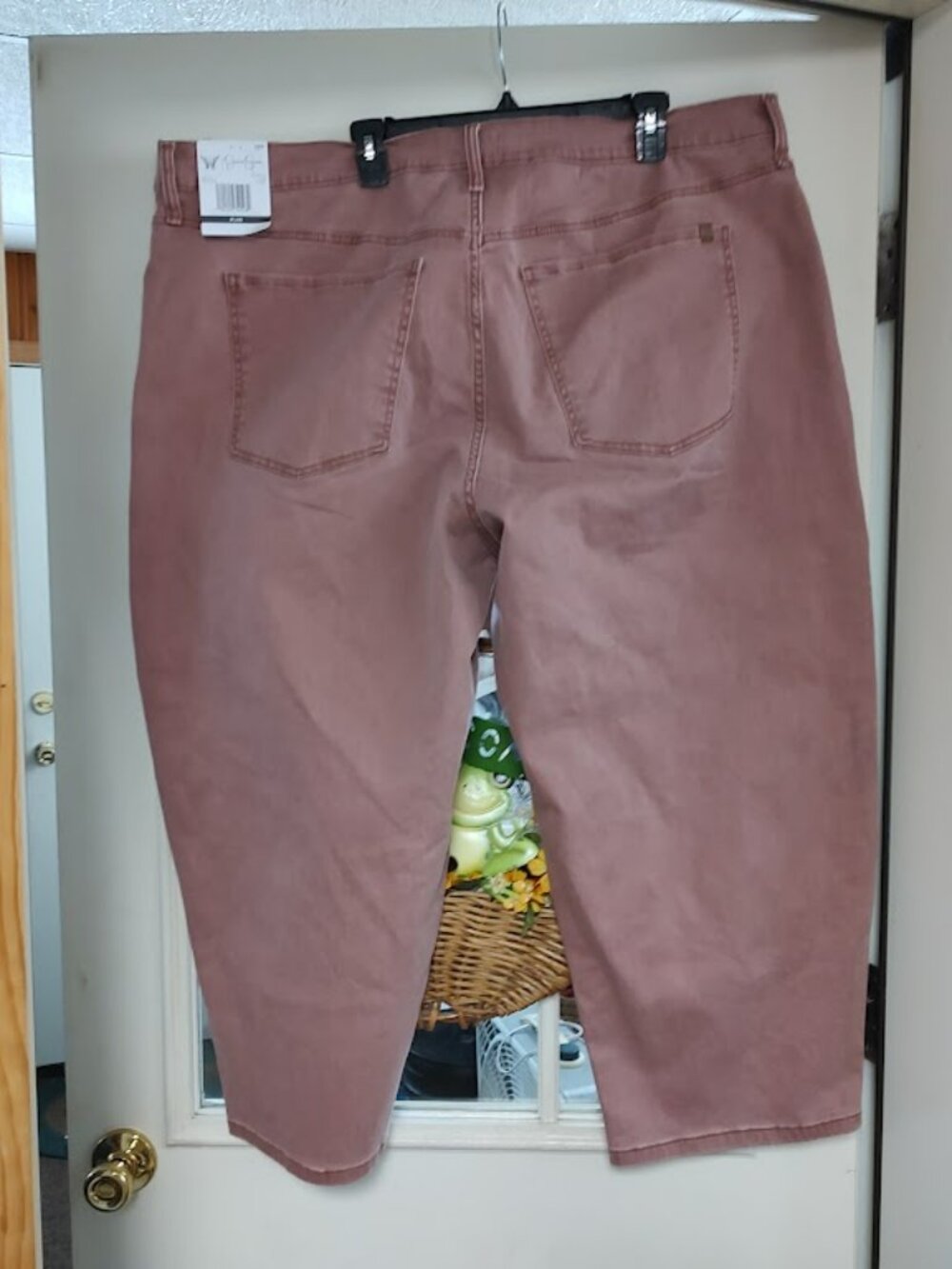 New Jessica Simpson Sunset Pink Cropped Barrel Jeans Size Women's 22W Plus - Picture 3 of 3